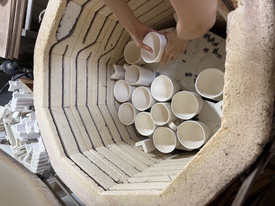 Ceramic work currently being fired