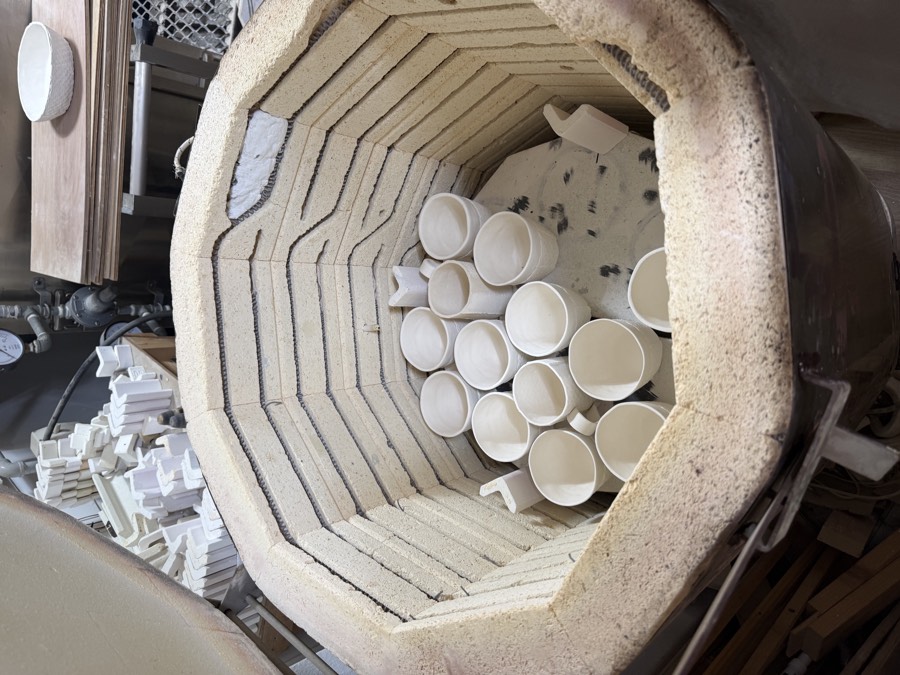 Ceramic work currently being fired