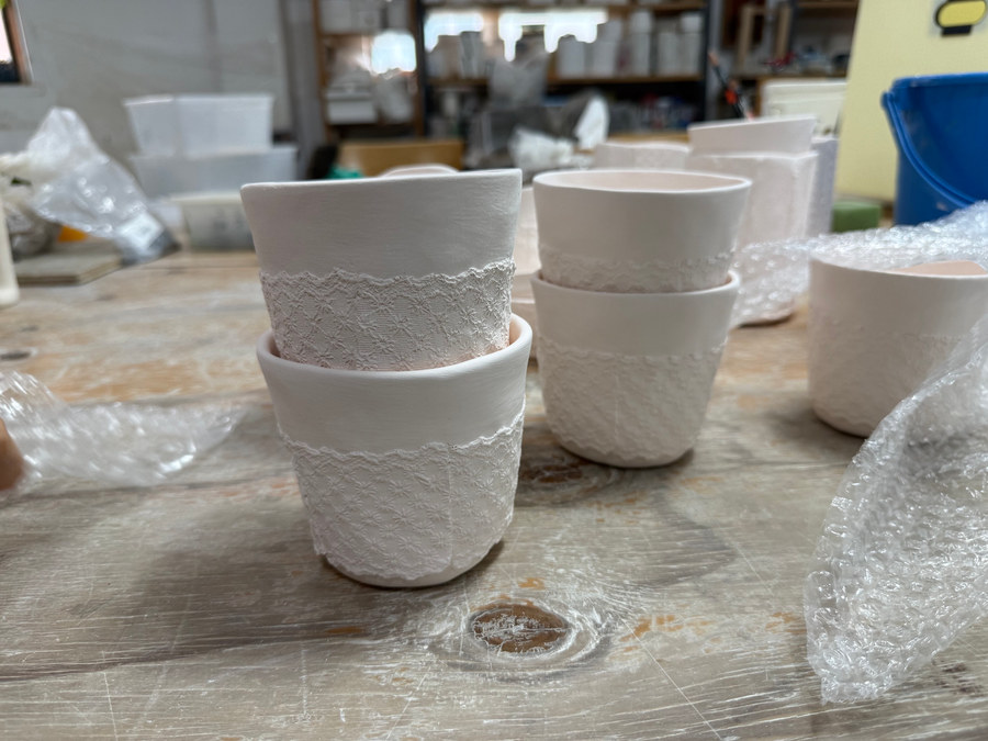 Ceramic work currently being fired